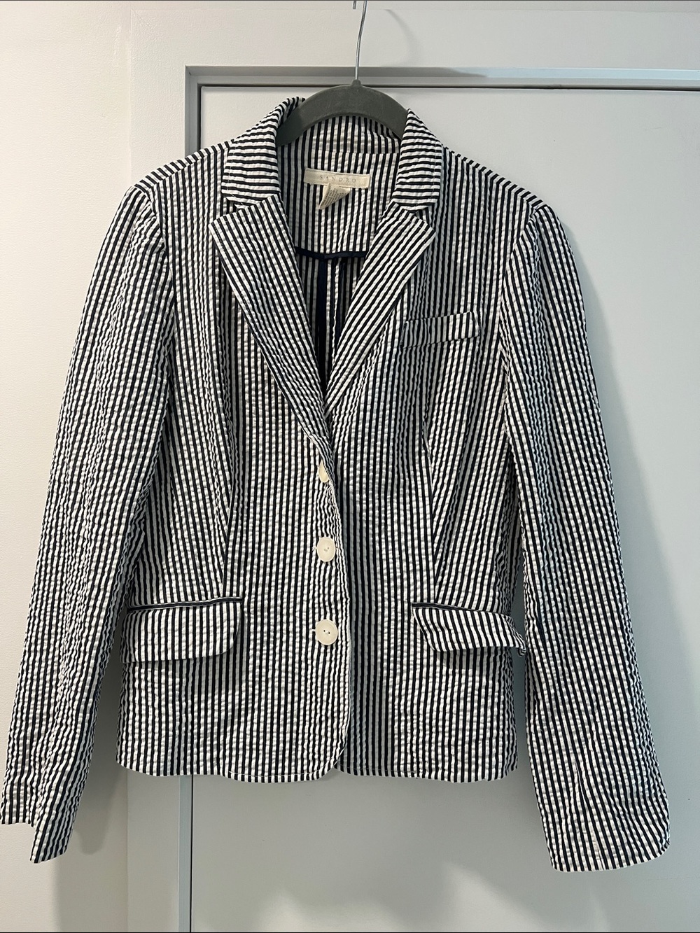 Sandro Striped Seersucker Jacket - Small